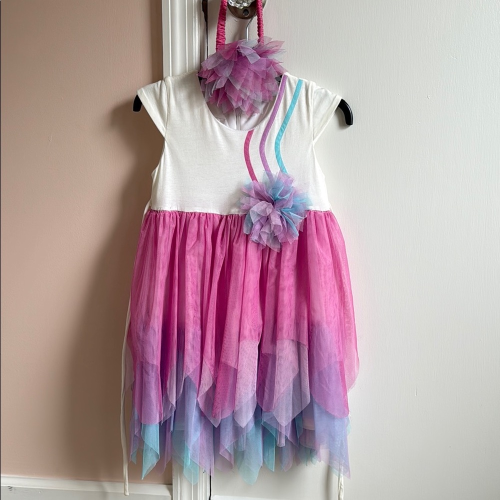Isobella & Chloe Pink and Purple Kids Dance Costume